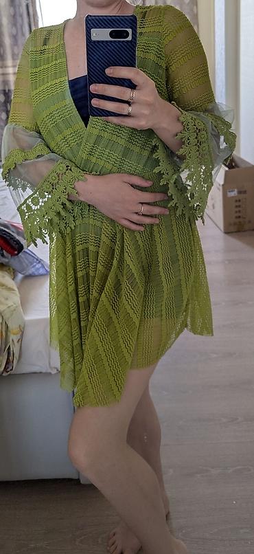 Повседневные платья: Повседневное платье, Лето, Короткая модель, Хлопок, Бохо, S — 15