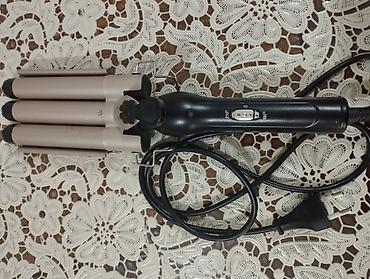 Üçlü büzmə saç maşası (wave curler) - 3 borulu dizayn: dərin, vahid