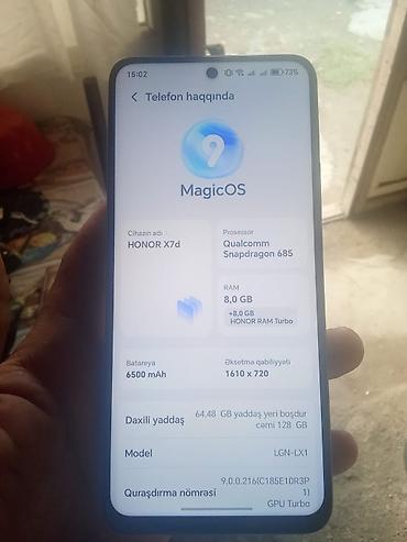 poco telefonlari: Honor X7d, 128 GB, rəng - Ağ — 4