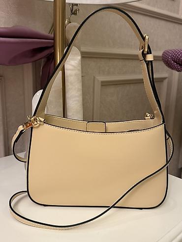 xac boyunbagi: Valentino çiyin/xaçdan asılan çanta - Rəng: krem-bej, kontrast qara — 2