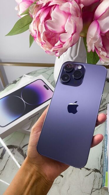 телефон iphone 14: IPhone 14 Pro Max, Новый, Deep Purple, Кабель, Коробка