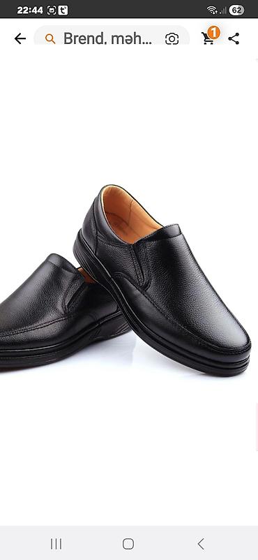 botinka 43: Kişi üçün klassik slip-on ayaqqabı - Rəng: qara - Üst material: təbii — 2