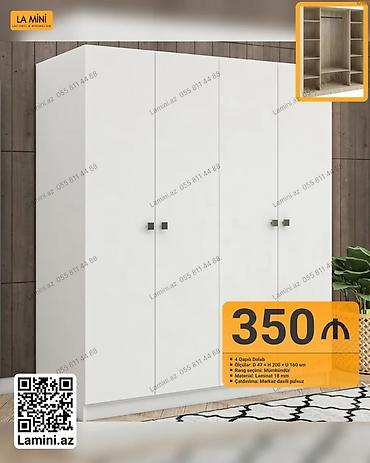 Ev və bağ: LA MINI 4 qapılı dolab - Ölçülər: D 47 × H 200 × U 160 sm - Rəng — 1