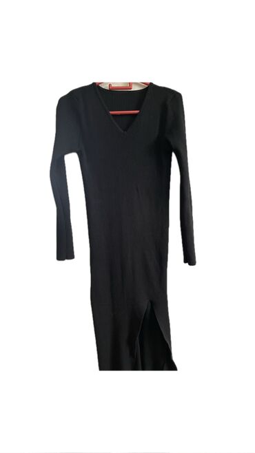турецкая черная платья: Повседневное платье, Турция, Осень-весна, Длинная модель, Кашемир, Турецкое, S (EU 36), M (EU 38)