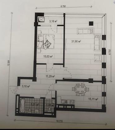 Продажа квартир: 2 комнаты, 91 м², Элитка, 10 этаж, Готовая ПСО (под самоотделку) — 7