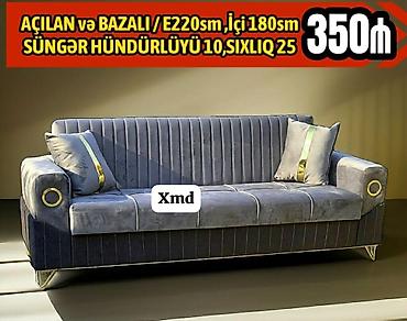 Диваны: Açılan və bazalı divan - Ölçü: ümumi E220 sm, açıldıqda iç ölçü 180 — 1