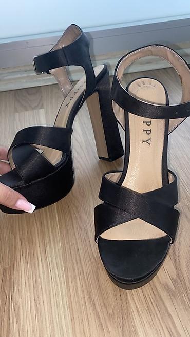 Basanoşka və səndəllər: Qadın yüksək dabanlı platforma sandal - Rəng: qara - Model: qalın — 4