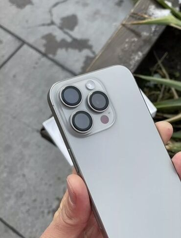 macbook pro m1 pro: IPhone 15 Pro, Колдонулган, 128 ГБ, Natural Titanium, Заряддоочу түзүлүш, Каптама, Кабель, 90 %