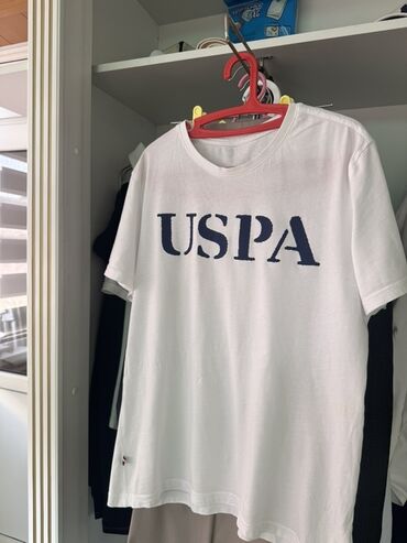 стильная молодежная рубашка: Мужская футболка, M (EU 38), Us Polo Assn, Б/у, цвет - Белый, Самовывоз