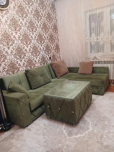 divanlar: Künc divan, İşlənmiş, Açılan, Bazalı, Vеlur parça, Çatdırılma yoxdur — 1