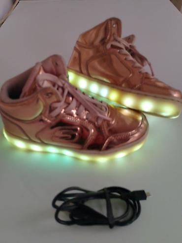 Patike: Svetleće patike – visoki model, metalik zlatno/rose-gold završna — 2