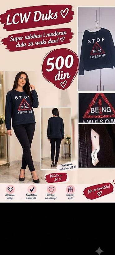 LCW ženski duks – tamnoplavi, sa štampom “STOP BEING AWESOME” i