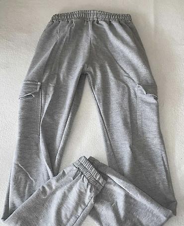 mk baletanke: Sive trenerke/pantalone sa cargo džepovima - Materijal: meka pamučna — 2