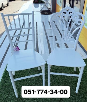 Sifarişlə restoran stulları: Ağ rəngli, zərif dizaynlı banket/ziyafət stulları. Xüsusiyyətlər: - — 9