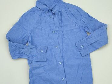 bluzki chłopięce z długim rękawem 134: Koszula 9 lat, stan - Dobry, kolor - Niebieski