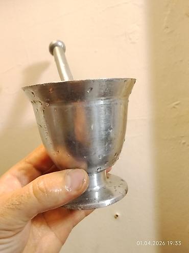 Qab-qacaq və mətbəx ləvazimatları: Alüminium və həvhang (döyənək) dəsti - Material: tam metal/alüminium — 2
