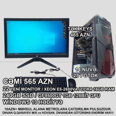 Masaüstü kompüterlər və iş stansiyaları: Masaüstü Kompüter " DDR4 Xeon X99 2011V3 Molten” ENDİRİM!!! DDR4