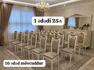 islenmis masalar: 16 ədəd oturacaq satılır,1 ədədi 25₼. Tək tək satışları mövcuddur. heç — 1