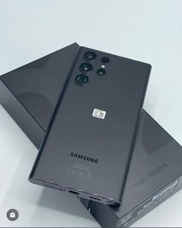 быу телефоны: Samsung Galaxy S22 Ultra, Колдонулган, 256 ГБ, түсү - Кара