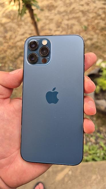 Apple iPhone: IPhone 12 Pro, Б/у, 128 ГБ, Pacific Blue, Защитное стекло, Чехол, 68 % — 2