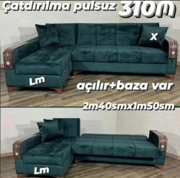 Masa və oturacaq dəstləri: Künc divan, Yeni, Açılan, Bazalı, Parça, Şəhərdaxili pulsuz çatdırılma