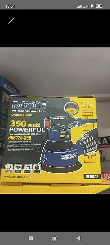 cat 6: ROYCE ROS125-350 orbital zımpara - Güc: 350 W - 6 sürətə qədər — 1