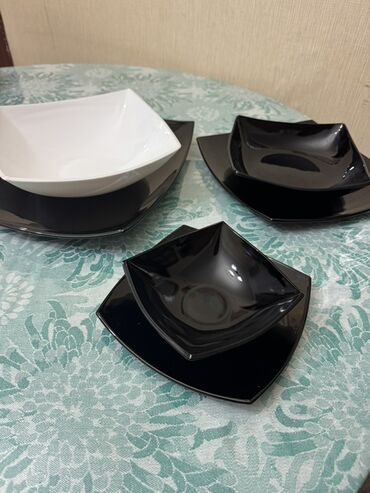 Nahar dəstləri və servizlər: Nahar dəsti, rəng - Qara, Şüşə, 6 nəfərlik — 1