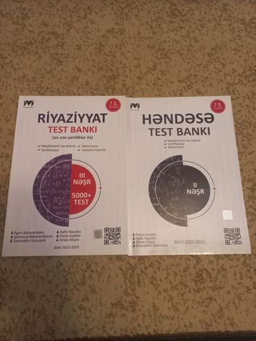 kimya 7ci sinif pdf: Riyaziyyat və Həndəsə test bankları, hər biri 2022-2023-cü il