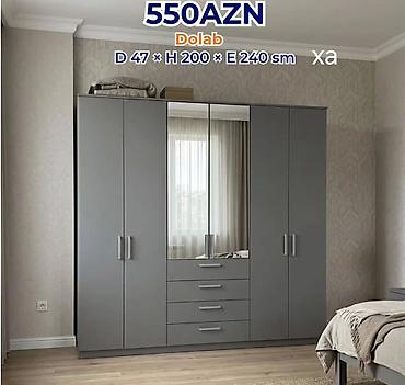 çöl qapi: Qarderob dolabı – 550 AZN Ölçülər: - Dərinlik: 47 sm - Hündürlük: 200 — 1