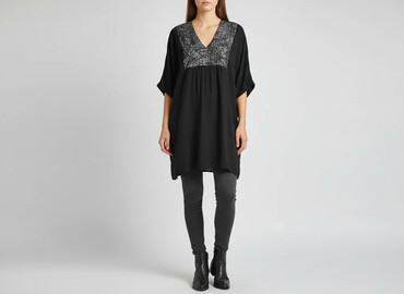 sukienki cekinowa czarna: Women`s tunic, size One size