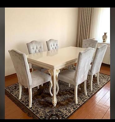 Qonaq otağı üçün, İşlənmiş, Açılan, Dördbucaq masa, 6 stul lalafo.az -da Qonaq otağı üçün, İşlənmiş, Açılan, Dördbucaq masa, 6 stul