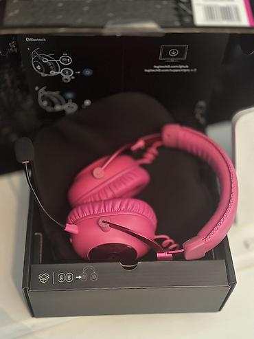 bluetooth nausnikler: İşlənmiş Simsiz (Bluetooth) Qulaqcıqlar, Logitech, rəng - Çəhrayı — 2