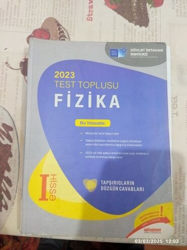 pdf test toplusu: Fizika Testlər 11-ci sinif, DİM, 1-ci hissə, 2023 il