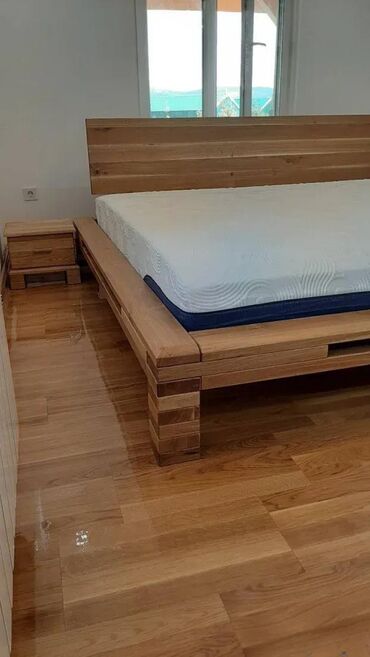 Kreveti: Bračni krevet hrast + 2 noćna stolića Bračni krevet izrađen od — 6