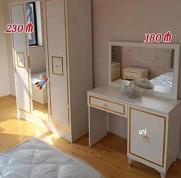 asılqan satılır: Ağ-qızılı dekorlu yataq otağı mebel dəsti hissə-hissə satılır. - 3 — 1
