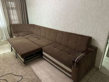 диван модульный раскладной: Модульный диван, цвет - Коричневый, Б/у
