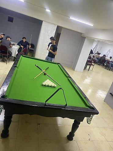 bilyard stolu: Bilyard masası – klassik dizayn, qara korpus, yaşıl örtük - 6 — 5