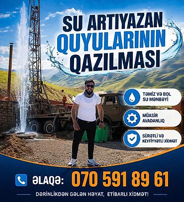 su çəkən mator: Xidmət: Su artıyan (artezian) quyularının qazılması Təsvir: - Təmiz — 1