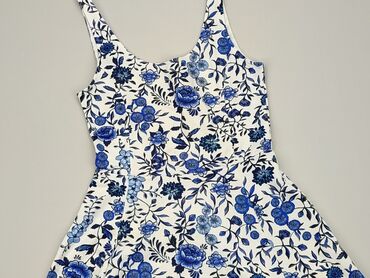 letnia sukienka midi z krótkim rękawem: Sukienka letnia H&M, S (EU 36), Poliester, stan - Idealny