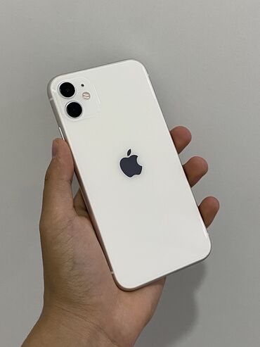 Apple iPhone: IPhone 11, Б/у, 128 ГБ, Белый, Защитное стекло, Чехол, 82 %