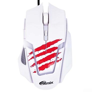 kredit komputer: Ritmix ROM-350 White, Optik LED, 800-2400 DPI,USB Type-A, Red Blue — 1