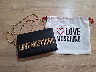 Torbe: Love Moschino crna original torbica s lančićem Prelepa crna elegantna — 11