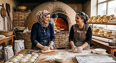 i̇ran peclərini: Iran sobada bişirilən təndir çörəyi və un -gündəlik təzə bişirmə - — 1