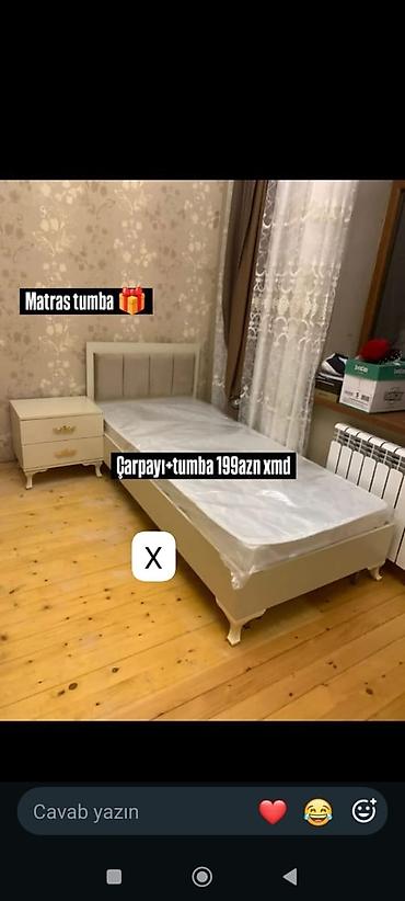 Ev üçün mebel: Çarpayı və tumbadan ibarət dəst - Dəst: tək nəfərlik çarpayı + 2 — 1