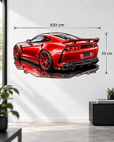 dodaci za ormar: Zidna Nalepnica Sportski Auto 100x53 cm- Periva- 2896 Zidna Nalepnica — 3