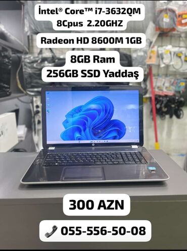 HP: İşlənmiş HP Pavilion, 17.3 ", Intel Core i7, 256 GB, Ünvandan götürmə, Pulsuz çatdırılma, Ödənişli çatdırılma