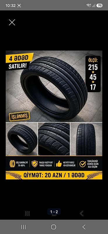245 35 19: Məhsul: Avtomobil şinləri (1 ədəd) Ölçü: 215/45 R17 Xüsusiyyətlər: - — 1