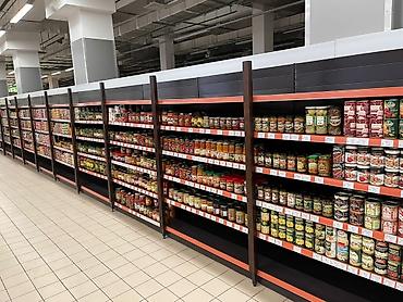 Торговое оборудование: Витрины, стеллажи, полки торговые металлические б/у, полка магазинная — 2