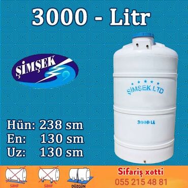 yağmur su çənləri: Bak, Plastik, 3000 l, Yeni, Ünvandan götürmə, Pulsuz çatdırılma, Ödənişli çatdırılma