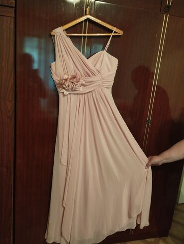 вечерние платья для полных женщин из шифона: Вечернее платье, Длинная модель, Шифон, Без рукавов, 4XL (EU 48)